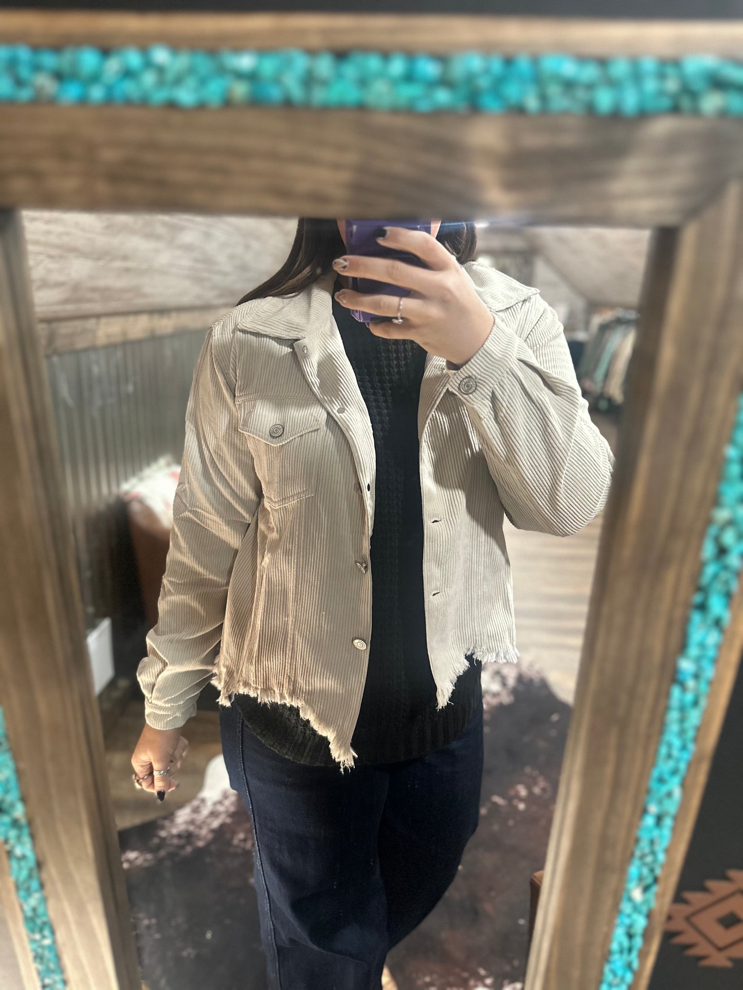 Distressed Corduroy Jacket