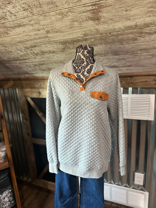 Quilted Grey Long Sleeve
