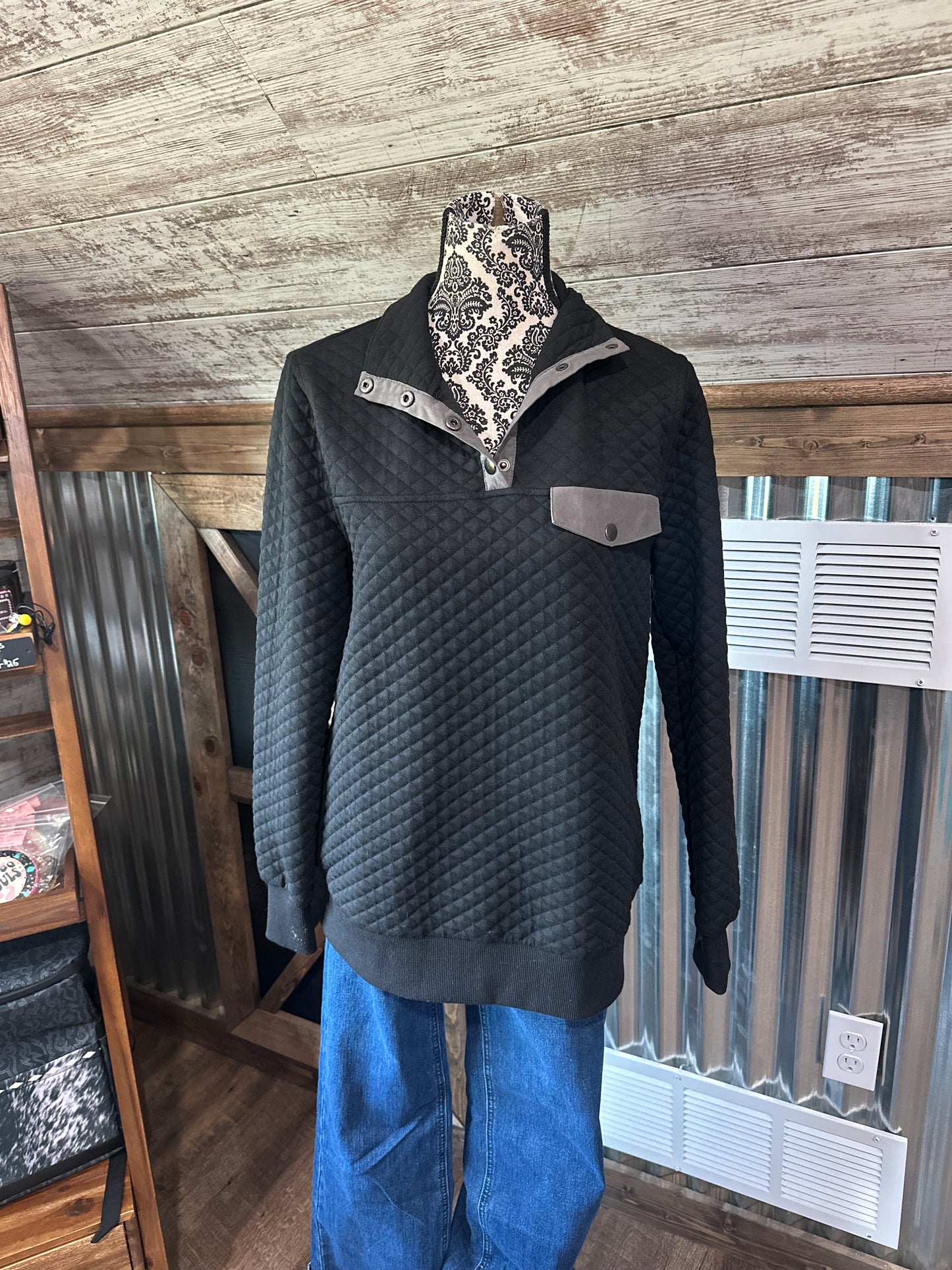 Quilted Black Long Sleeve