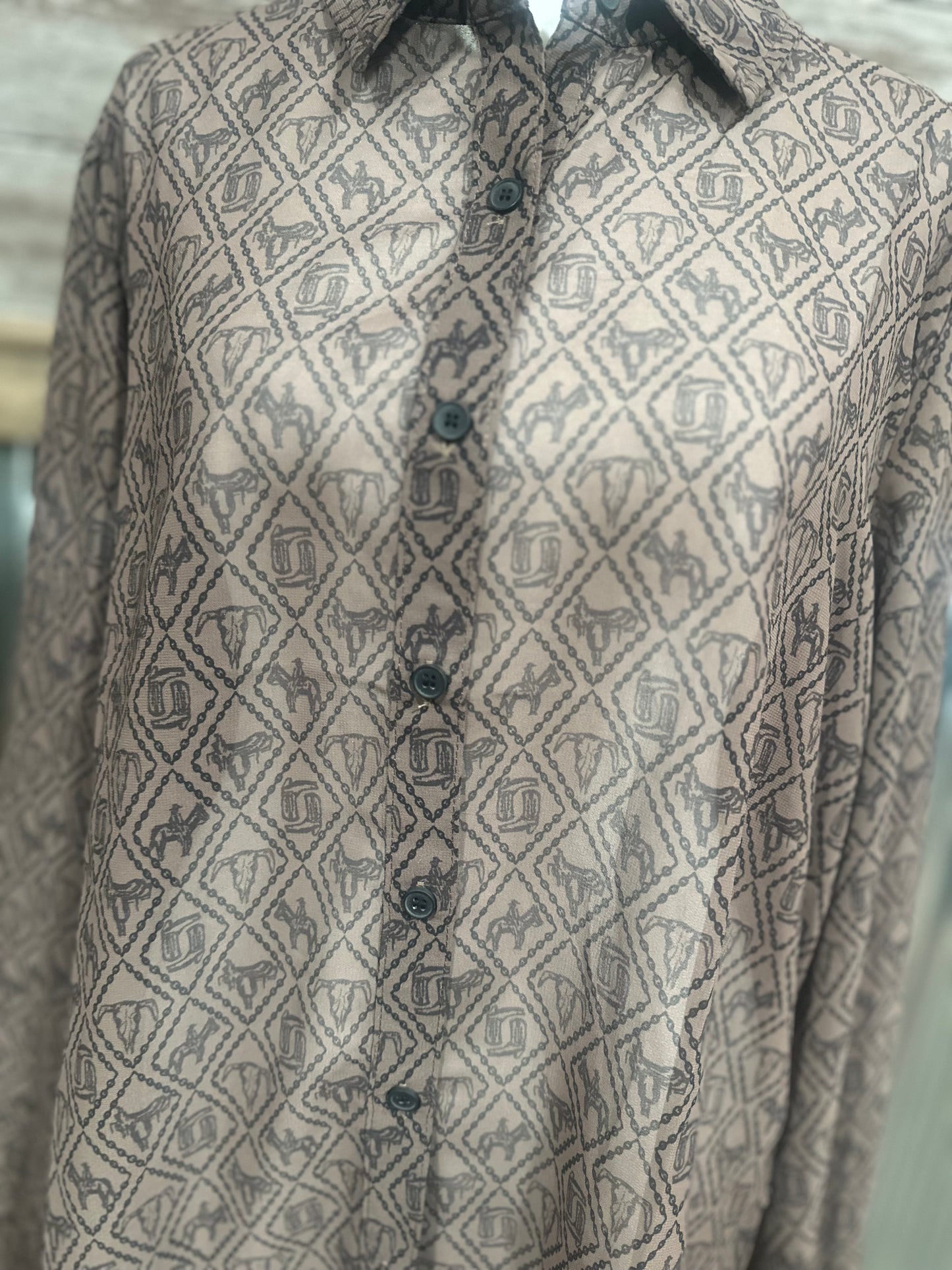 Crazy Western Long Sleeve Button Up